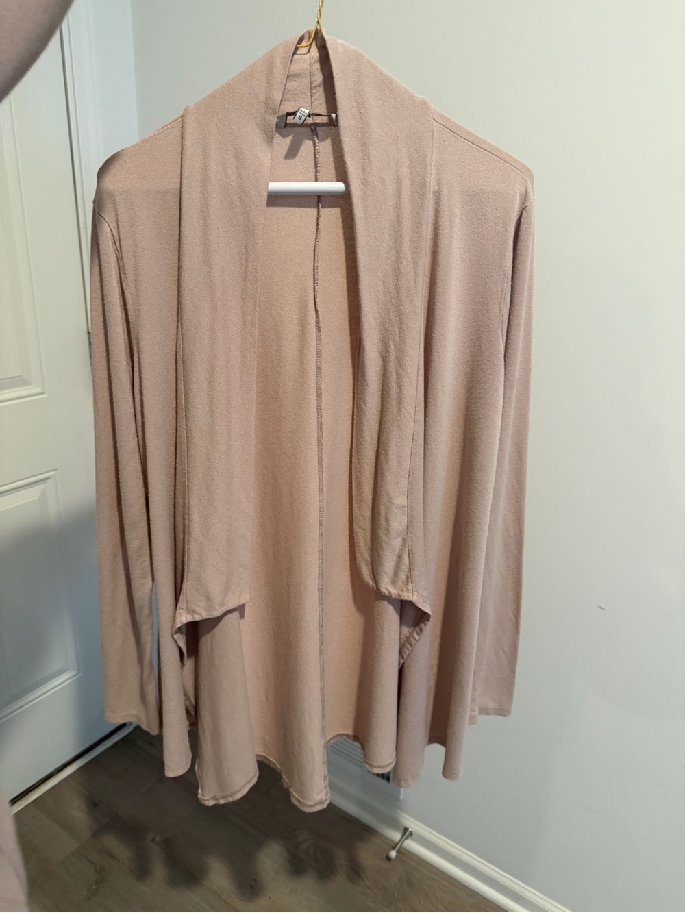 Light Pink Open-Front Women's Cardigan Sweater